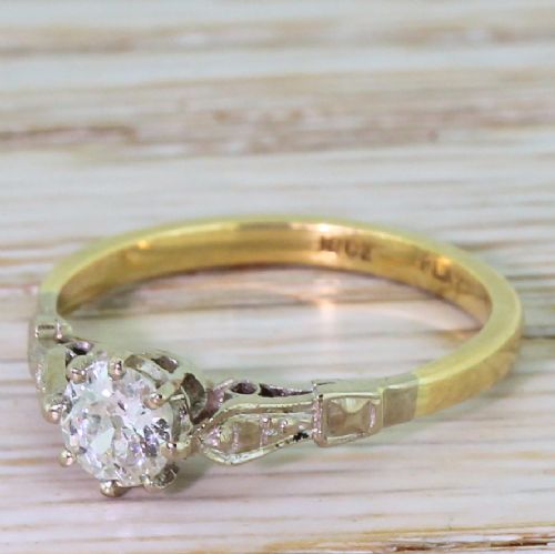Art Deco 0.36 Carat Old Cut Diamond Engagement Ring, Circa 1925
