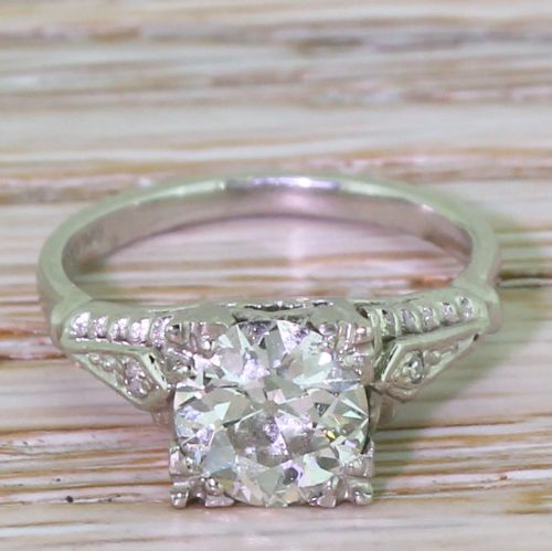 fig 1. Art Deco 1.14 Carat Old Cut Diamond Engagement Ring, circa 1925