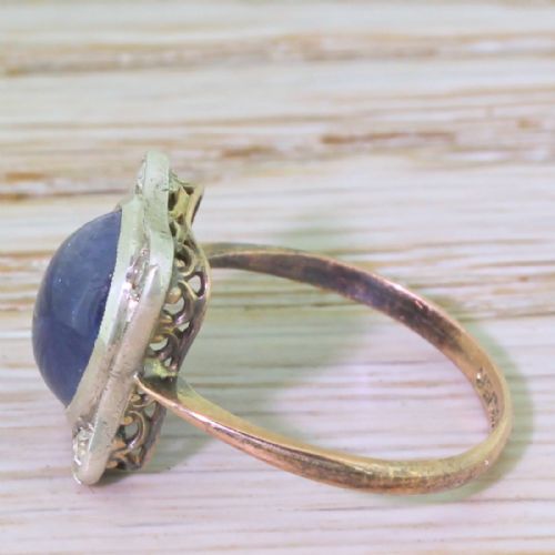 fig 2. Edwardian Cabochon Sapphire & Eight-Cut Diamond Ring, circa 1905