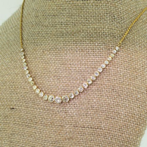 fig 1. Art Deco 4.00 Carat Old Cut Diamond Line Necklace, circa 1930