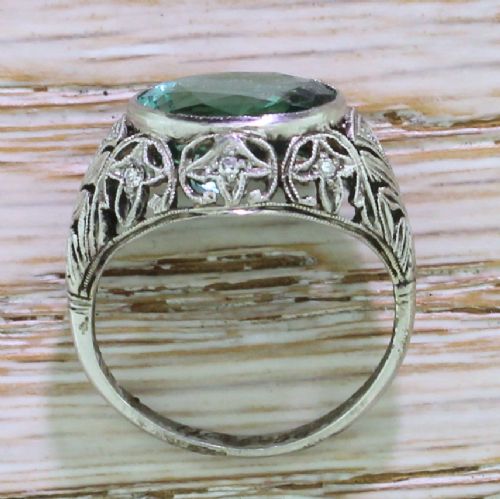 fig 3. Art Deco 4.40 Carat Minor Oil Emerald Ring, dated 1930