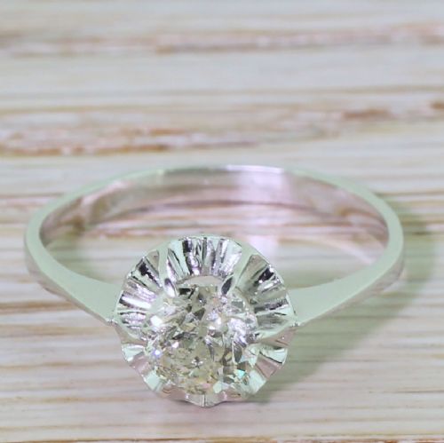 fig 1. Art Deco 0.97 Carat Old Cut Diamond Engagement Ring, circa 1940