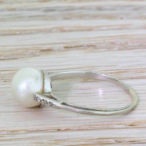fig 2. Art Deco Natural Saltwater Pearl Solitaire Ring, circa 1935