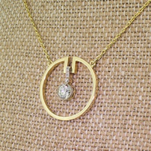 Art Deco 0.70 Carat Old European Cut Diamond “Circle” Pendant, Circa 1920
