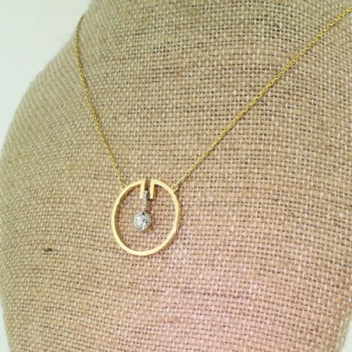 fig 1. Art Deco 0.70 Carat Old European Cut Diamond “Circle” Pendant, circa 1920
