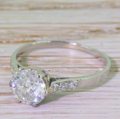 Art Deco 1.02 Carat Old Cut Diamond Engagement Ring, Circa 1925
