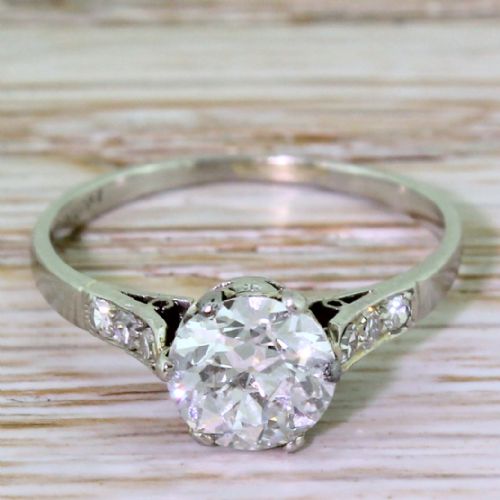 fig 1. Art Deco 1.02 Carat Old Cut Diamond Engagement Ring, circa 1925