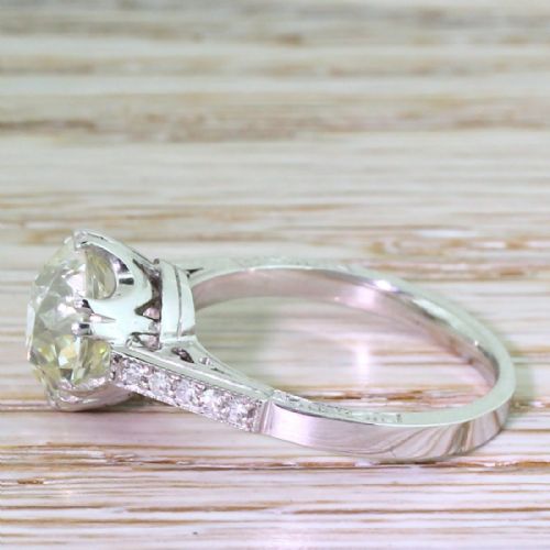 fig 2. Art Deco 3.60 Carat Old Cut Diamond Engagement Ring, circa 1915