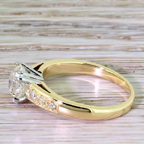 fig 2. Art Deco 1.60 Carat Old Cushion Cut Diamond Engagement Ring, circa 1935