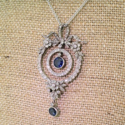 fig 1. Edwardian Sapphire & Diamond Pendant, circa 1910