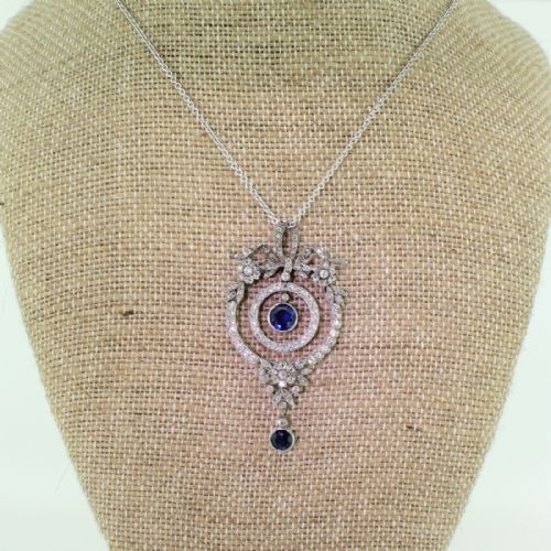 fig 2. Edwardian Sapphire & Diamond Pendant, circa 1910