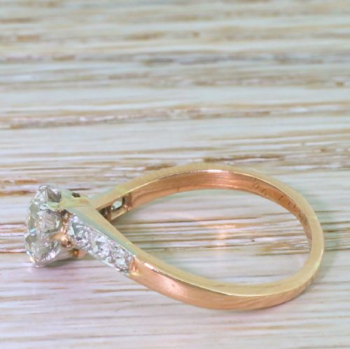 fig 2. Edwardian 1.05 Carat Old Cut Diamond “Curve” Solitaire Ring, circa 1910