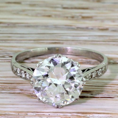 fig 2. MAPPIN & WEBB 2.54 Carat Old Cut Diamond Ring, with Original Box & Receipt, 1942