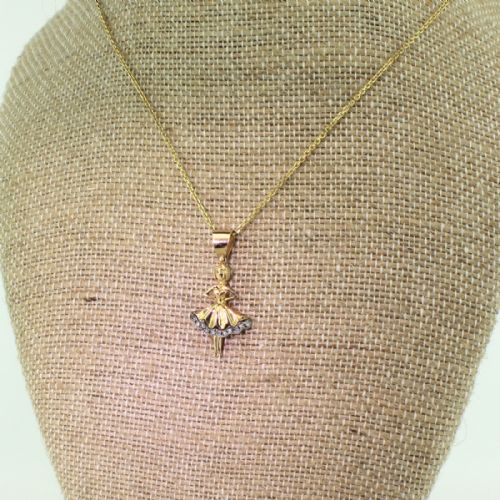 fig 1. Mid Century Ballerina Pendant with Diamond Tutu, circa 1950