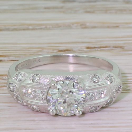 Granat Bros. 0.97 Carat Old Cut Diamond Ring, American, Circa 1940
