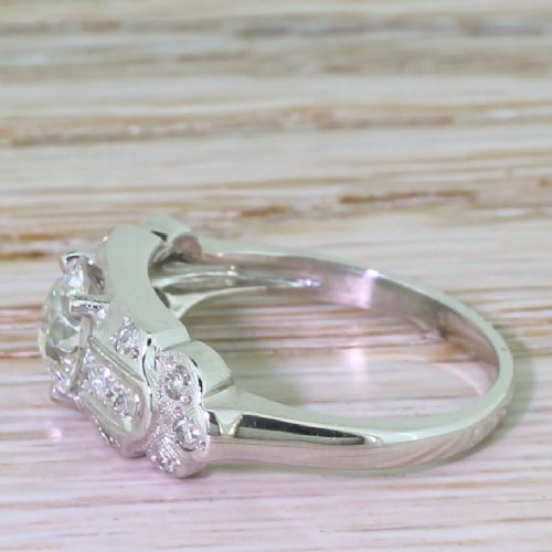 fig 1. GRANAT BROS. 0.97 Carat Old Cut Diamond Ring, American, circa 1940