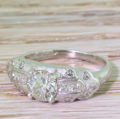 fig 2. GRANAT BROS. 0.97 Carat Old Cut Diamond Ring, American, circa 1940