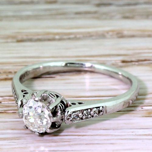 Art Deco 0.55 Carat Old Cut Diamond Engagement Ring, Circa 1935
