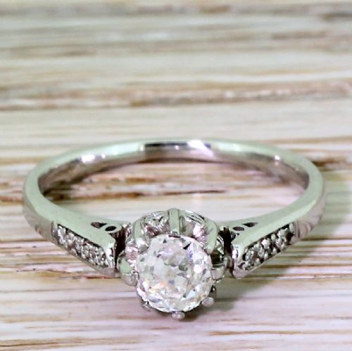 fig 1. Art Deco 0.55 Carat Old Cut Diamond Engagement Ring, circa 1935