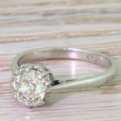 Art Deco 1.23 Carat Old Cut Diamond Engagement Ring, Circa 1930
