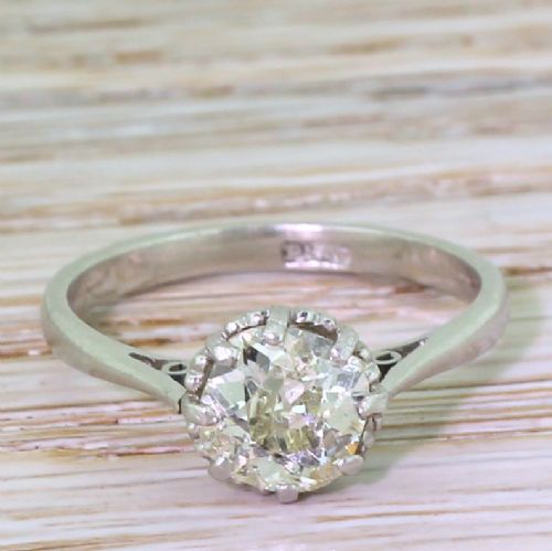 fig 1. Art Deco 1.23 Carat Old Cut Diamond Engagement Ring, circa 1930