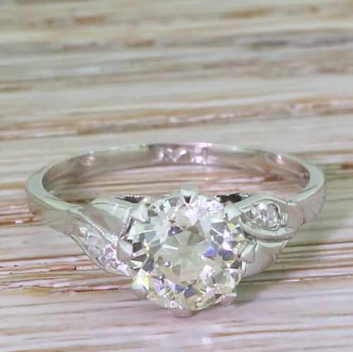 fig 1. Art Deco 1.64 Carat Old Cut Diamond Engagement Ring, circa 1940