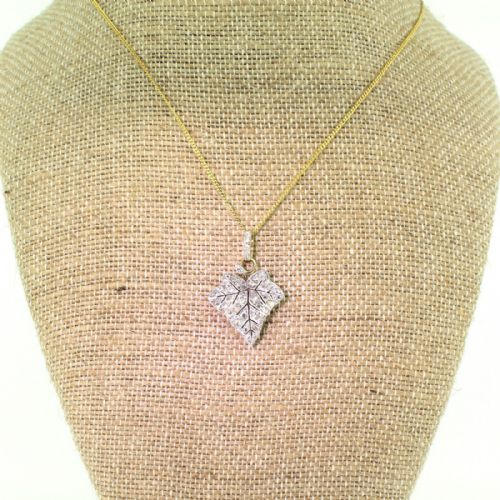 fig 1. Art Deco 0.63 Carat Rose Cut Diamond Leaf Pendant, circa 1935