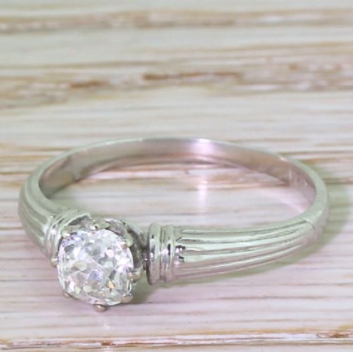Art Deco 0.63 Carat Old Cut Diamond Engagement Ring, Circa 1925
