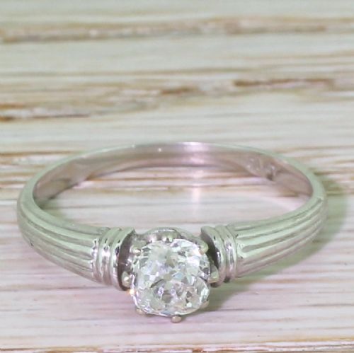 fig 1. Art Deco 0.63 Carat Old Cut Diamond Engagement Ring, circa 1925
