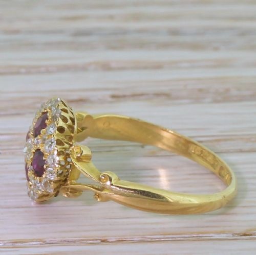 fig 2. Edwardian Ruby & Old Cut Diamond Cluster Ring, circa 1905