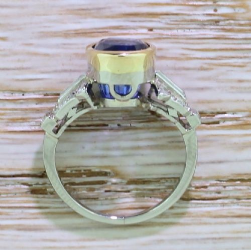 fig 3. Art Deco 7.29 Carat Natural Ceylon Sapphire & Diamond Ring, circa 1935