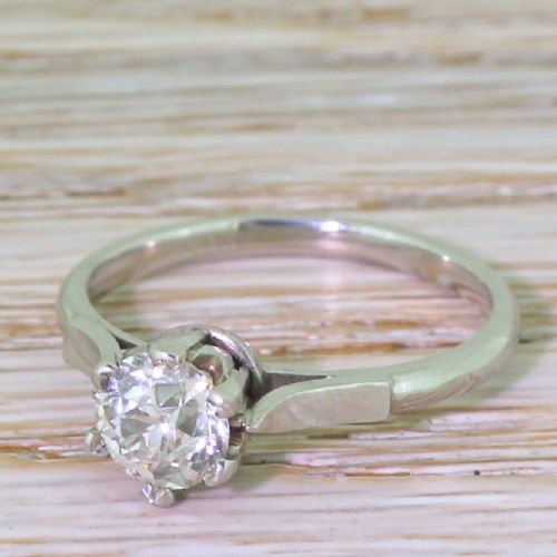 Art Deco 0.82 Carat Old Cut Diamond Engagement Ring, Circa 1935
