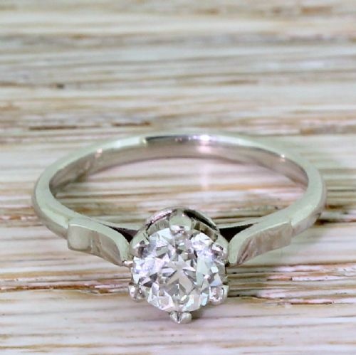 fig 1. Art Deco 0.82 Carat Old Cut Diamond Engagement Ring, circa 1935