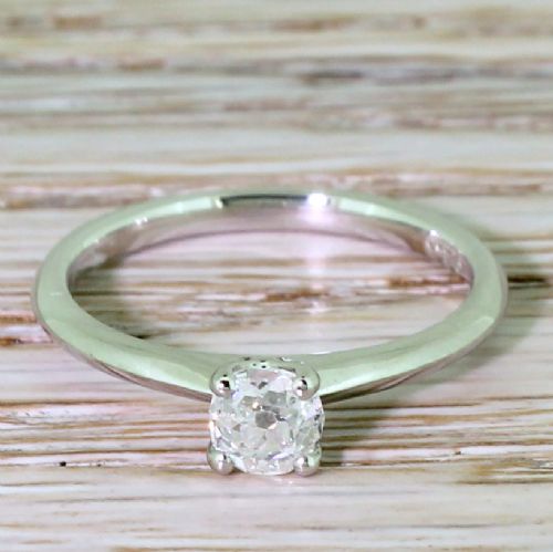 fig 1. 0.50 Carat Old Cut Diamond Engagement Ring, Platinum