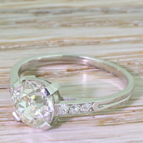 Art Deco 1.84 Carat Old Cut Diamond Engagement Ring, Circa 1930
