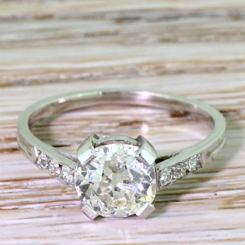 fig 1. Art Deco 1.84 Carat Old Cut Diamond Engagement Ring, circa 1930