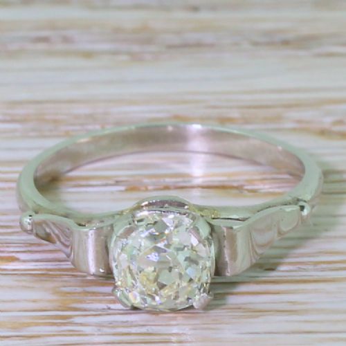 fig 1. Art Deco 1.11 Carat Old Cut Diamond Engagement Ring, circa 1925