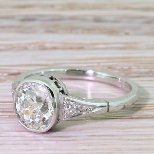 Art Deco 1.30 Carat Old Cut Diamond Engagement Ring, Circa 1915
