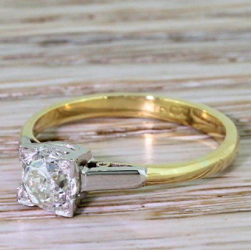 Art Deco 0.68 Carat Old Cut Diamond Engagement Ring, Circa 1915
