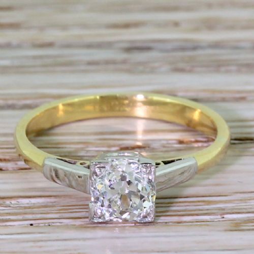 fig 1. Art Deco 0.68 Carat Old Cut Diamond Engagement Ring, circa 1915
