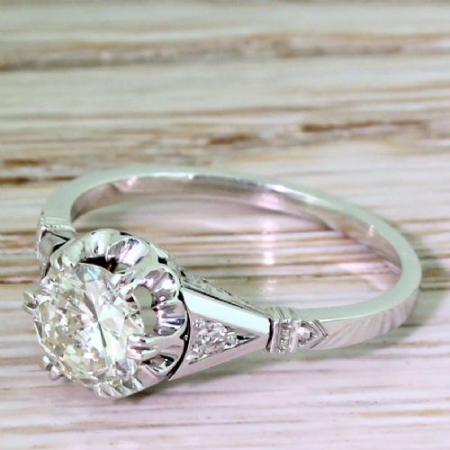 Art Deco 0.90 Carat Old Cut Diamond Engagement Ring, Circa 1925

