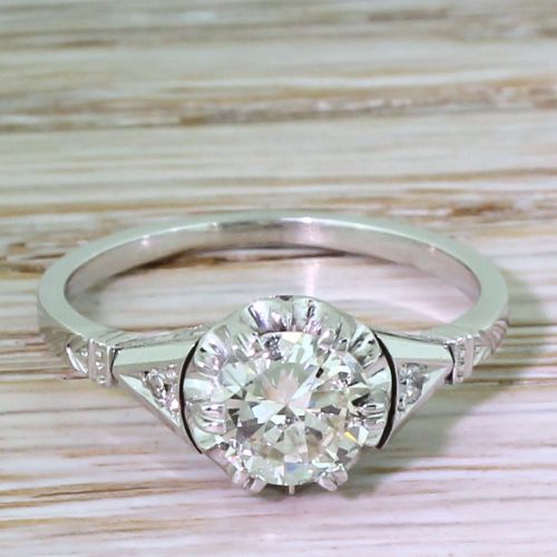 fig 1. Art Deco 0.90 Carat Old Cut Diamond Engagement Ring, circa 1925