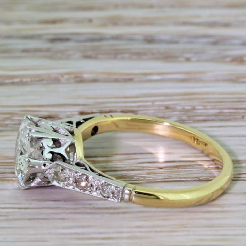 fig 2. Mid Century 1.22 Carat Old Cut Diamond Engagement Ring, 1950