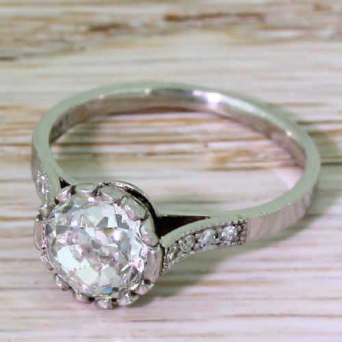 Art Deco 1.40 Carat Old Cut Diamond Solitaire Engagement Ring, Circa 1920
