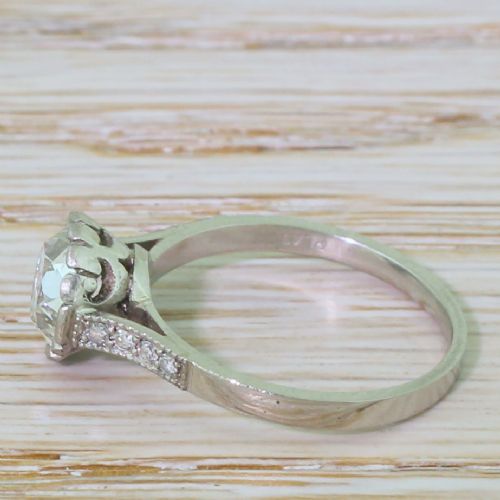 fig 2. Art Deco 1.40 Carat Old Cut Diamond Solitaire Engagement Ring, circa 1920