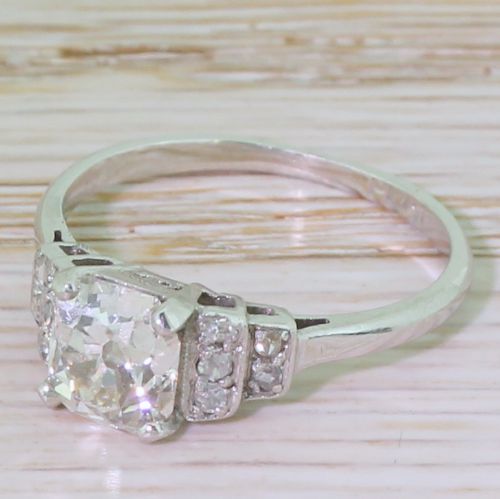 Art Deco 1.15 Carat Old Cushion Cut Diamond Engagement Ring, Circa 1915
