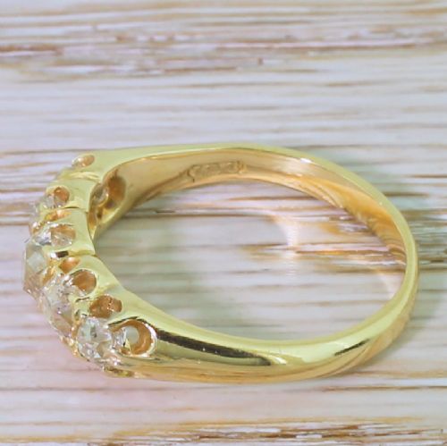 fig 2. Victorian 1.65 Carat Old Cut Diamond Five Stone Ring, circa 1900
