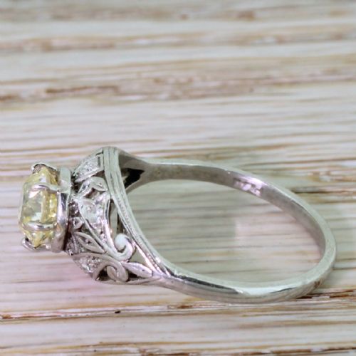 fig 2. Edwardian 1.25 Light Yellow Old Cut Diamond Engagement Ring, circa 1910
