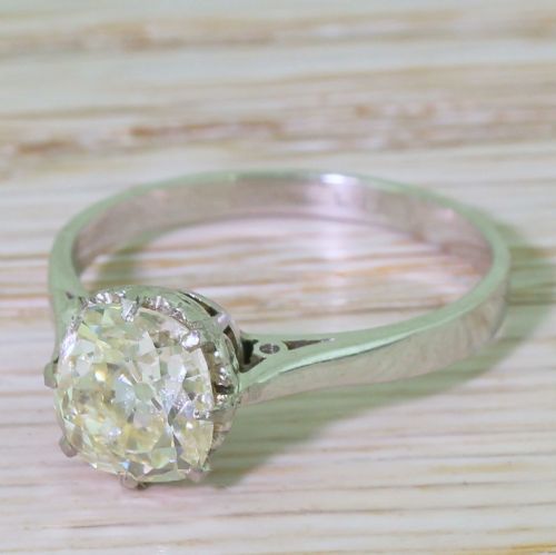 Art Deco 1.81 Carat Old Cut Diamond Engagement Ring, Circa 1930
