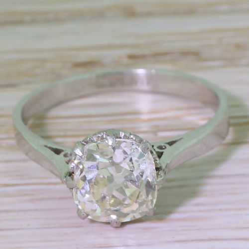 fig 1. Art Deco 1.81 Carat Old Cut Diamond Engagement Ring, circa 1930
